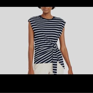 Old Navy Navy and White Striped Blouse